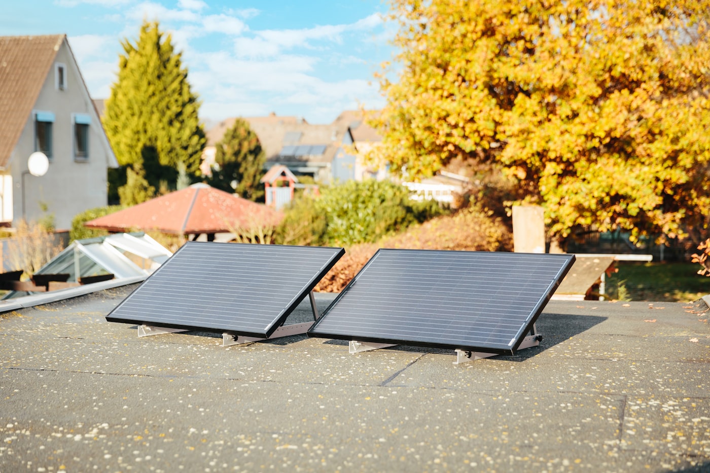 Solar panels installed on a home rooftop